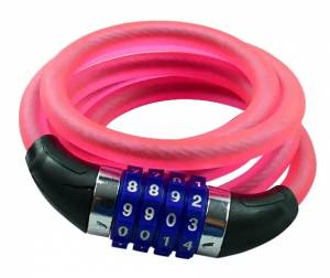 Cadeado Bicicleta Espiral Segredo Rosa