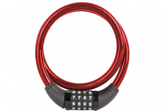 Cadeado Bicicleta Espiral Segredo Vermelho