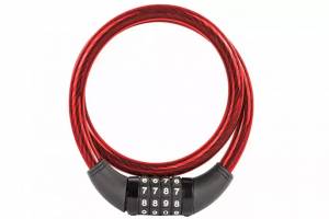 Cadeado Bicicleta Espiral Segredo Vermelho