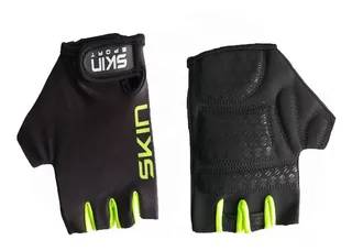 Luva Ciclismo Meio Dedo GG Preto e Verde Skin