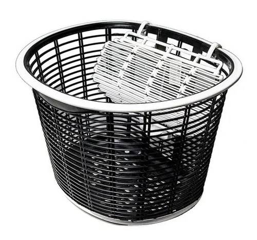 Cesta Bicicleta Grande com Tampa Branco Pvc